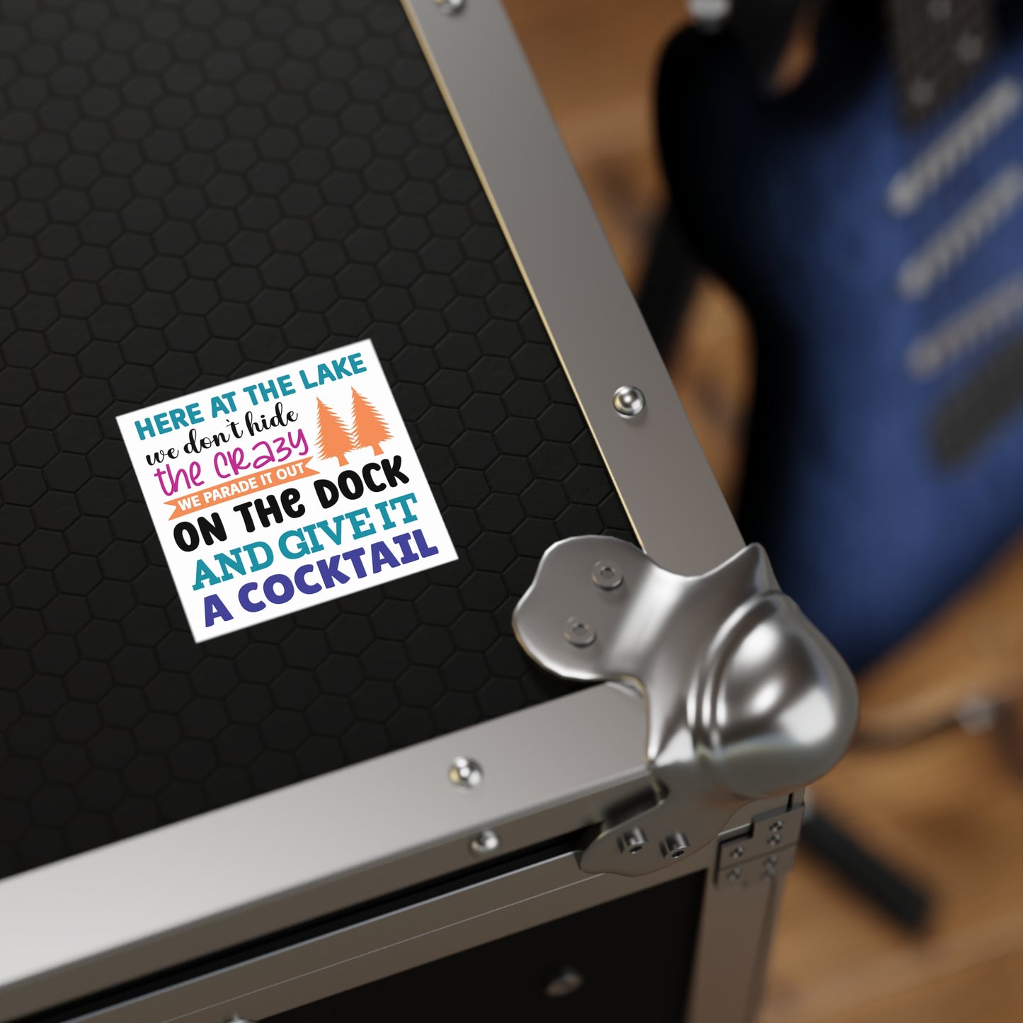 Here At The Lake Square Sticker