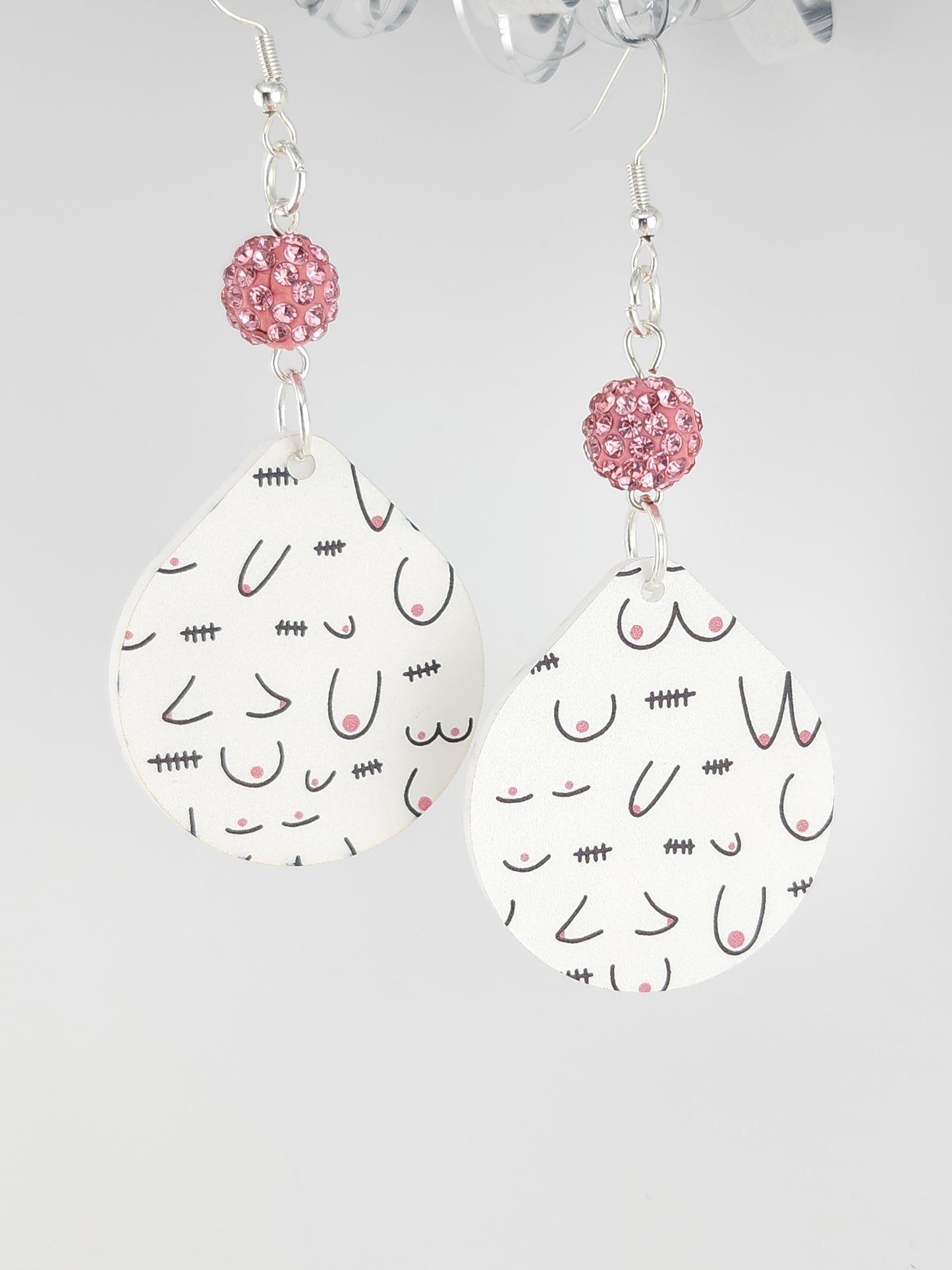 Breast Cancer Sparkle Earrings