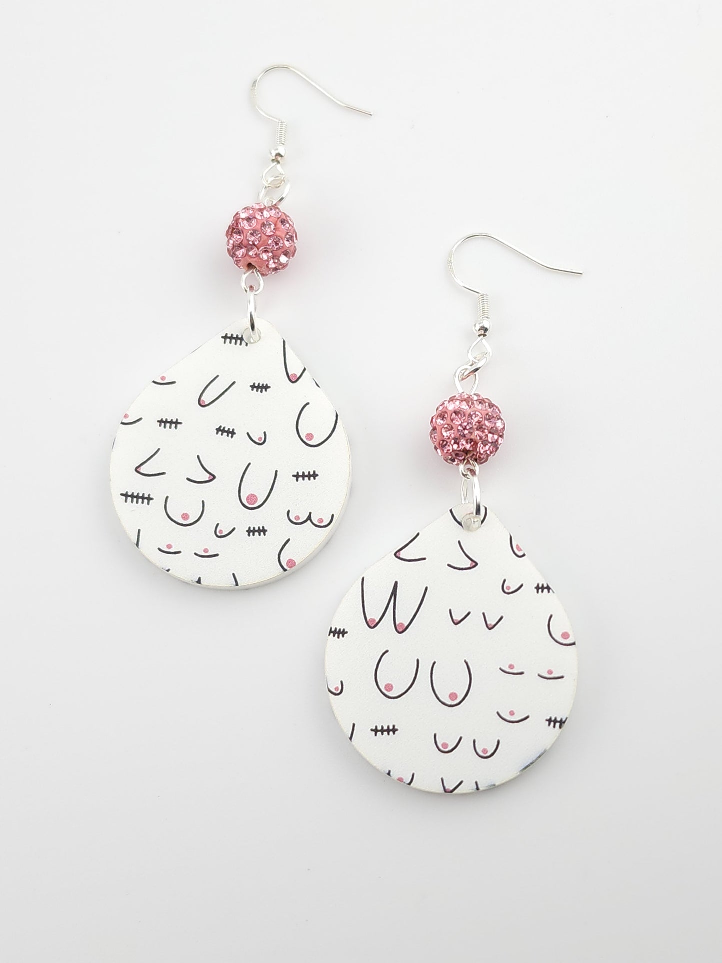 Breast Cancer Sparkle Earrings