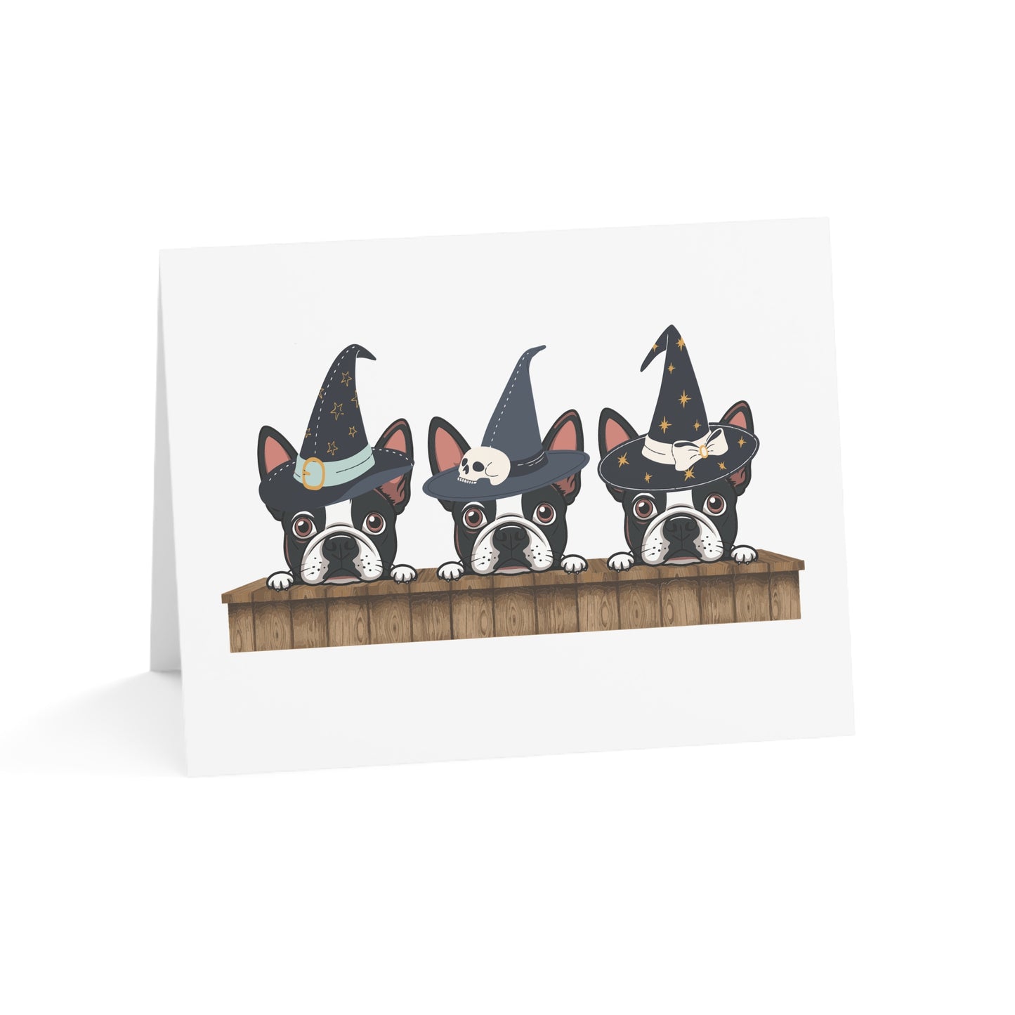 Dog Greeting Cards, Cute French Bulldog Boston Terrier Cards for Halloween Fall, Pet Lover Cards, Animal Note Cards Cards, Blank Note Cards, Thank You Cards, Party Cards