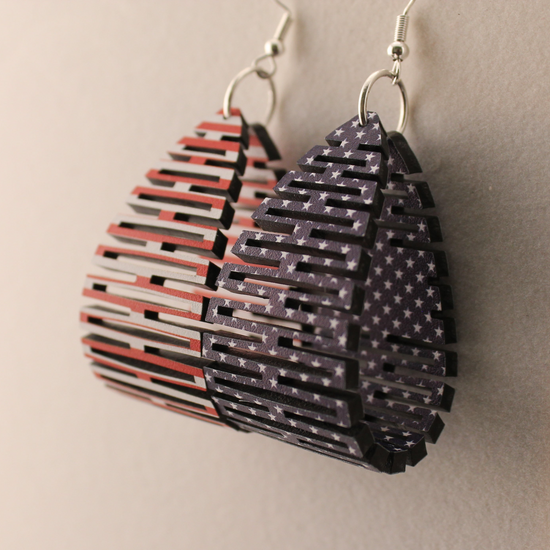 Stars & Stripes Living Hinge Earrings (reversible)