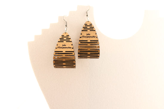 Lake Winnipesaukee Wooden Hinge Earrings