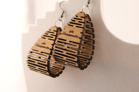 Lake Winnipesaukee Wooden Hinge Earrings