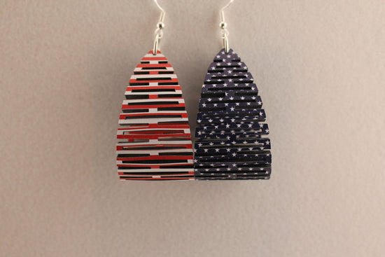 Stars & Stripes Living Hinge Earrings (reversible)