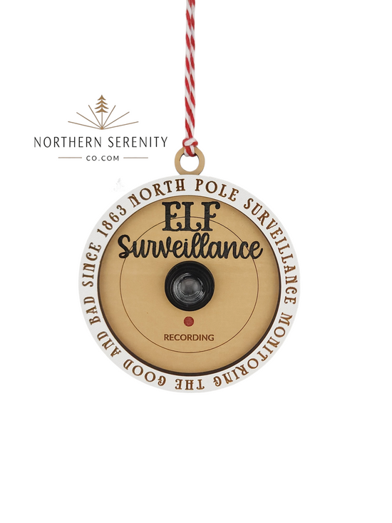 Elf Surveillance Camera Ornament SVG Laser File - *NO PHYSICAL PRODUCT - SEE DESCRIPTION*