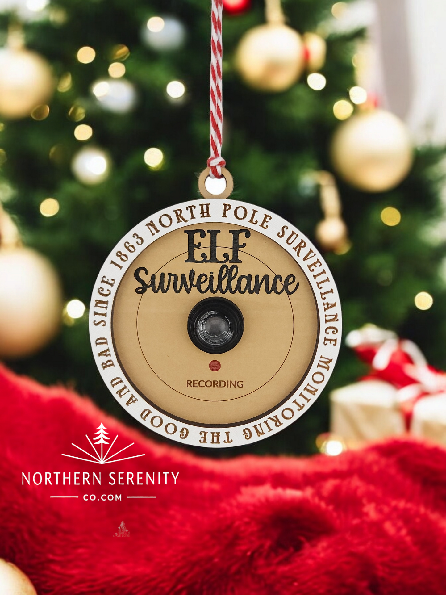 Elf Surveillance Camera Ornament SVG Laser File - *NO PHYSICAL PRODUCT - SEE DESCRIPTION*