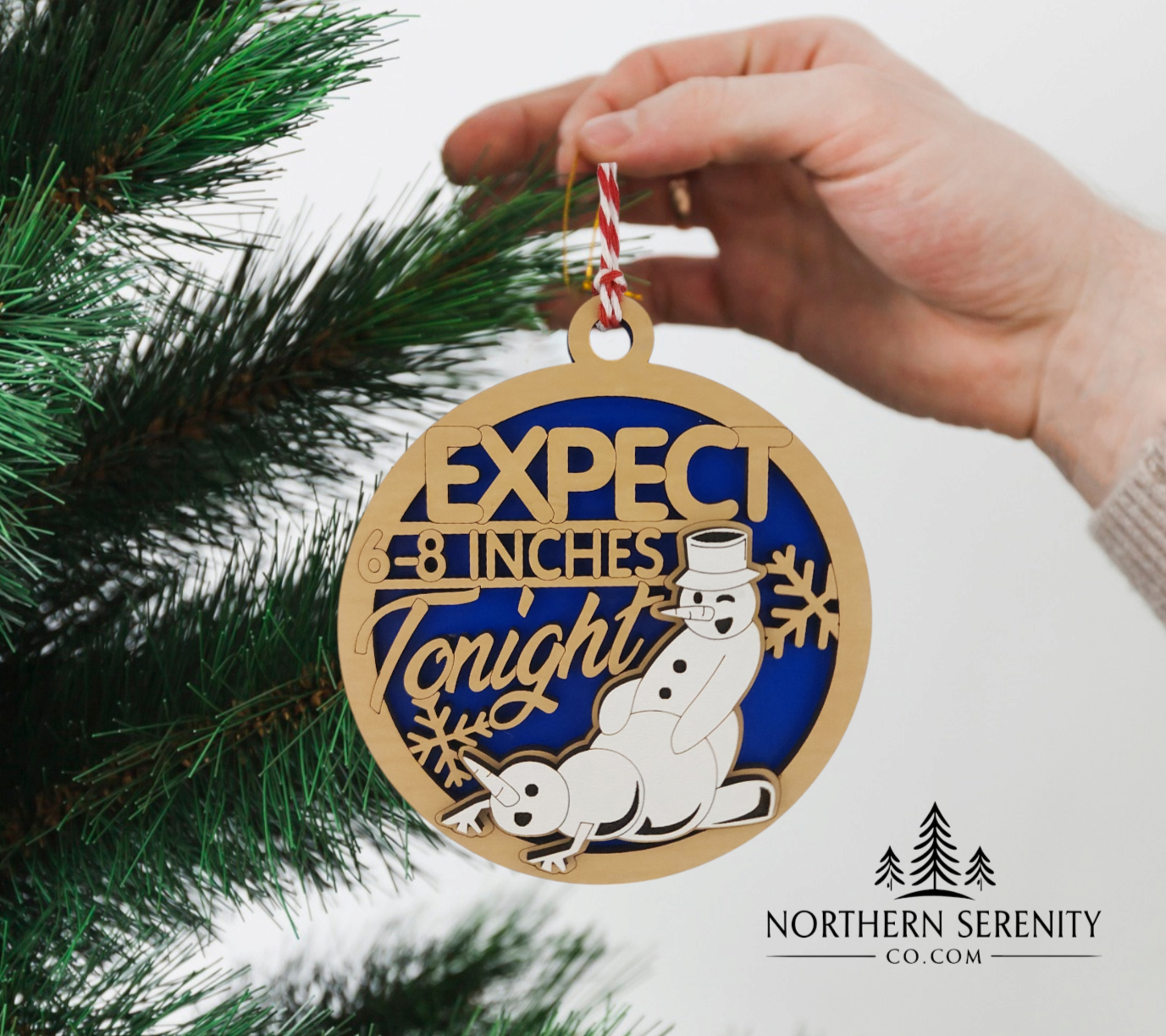 Expect 6-8 Inches Tonight Ornament