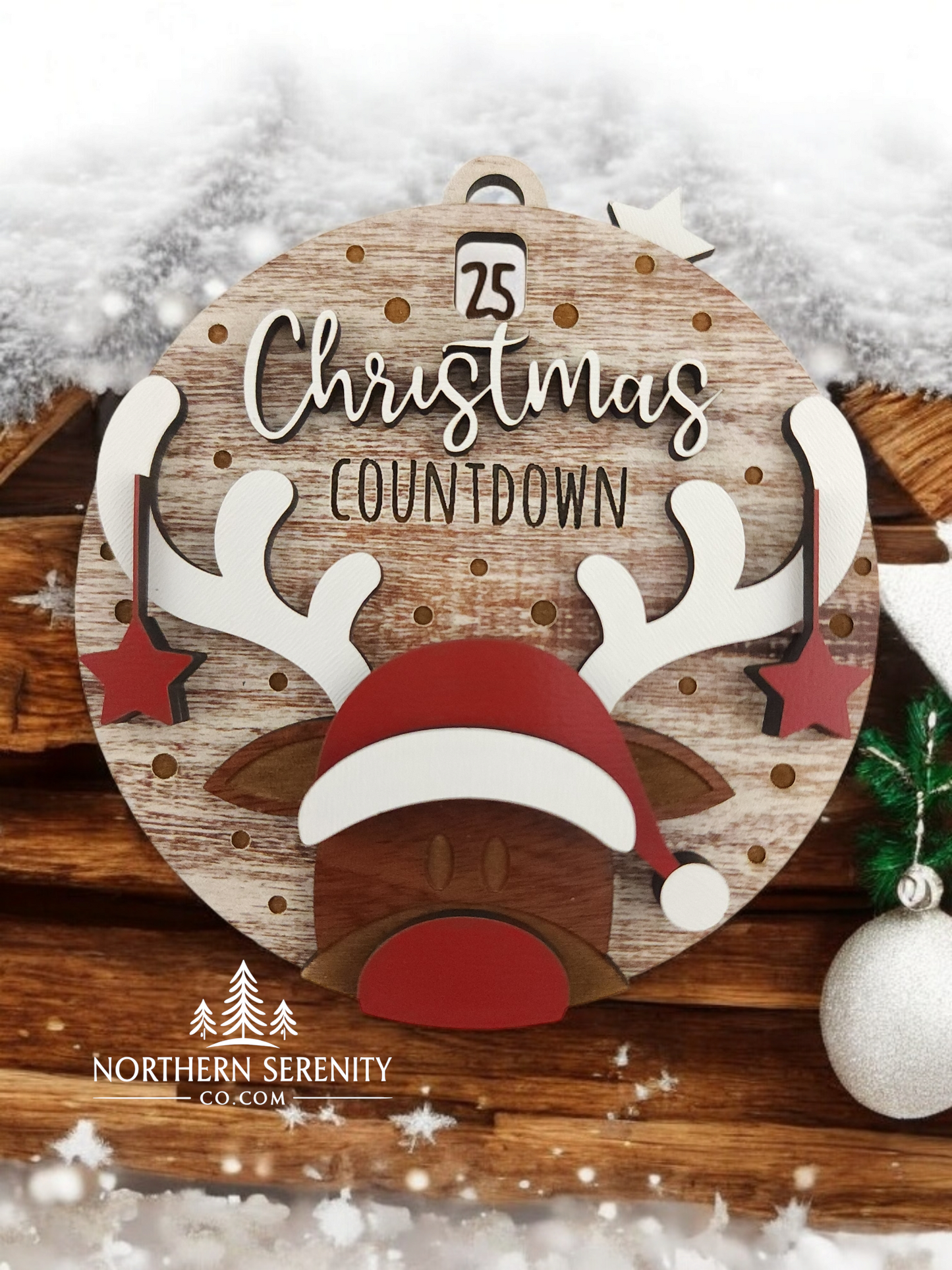 Christmas Reindeer Countdown Ornament