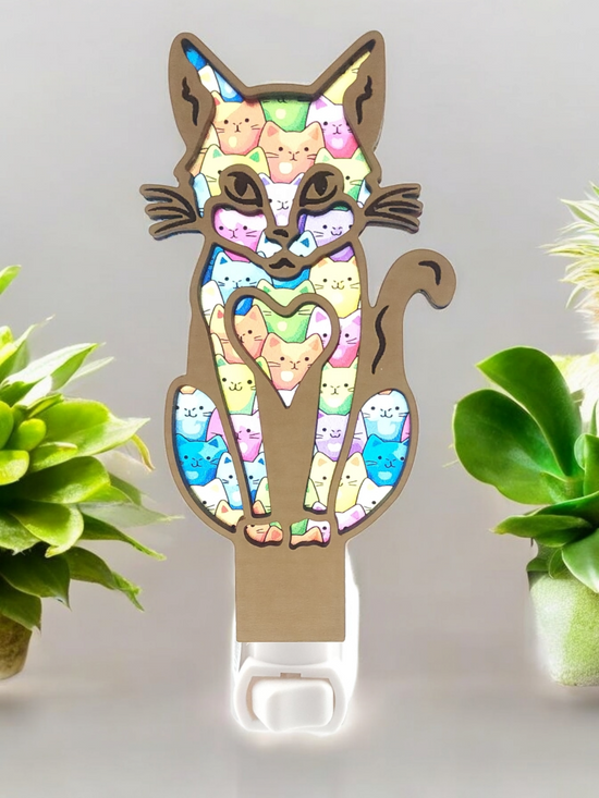 Colorful Cat Night Light