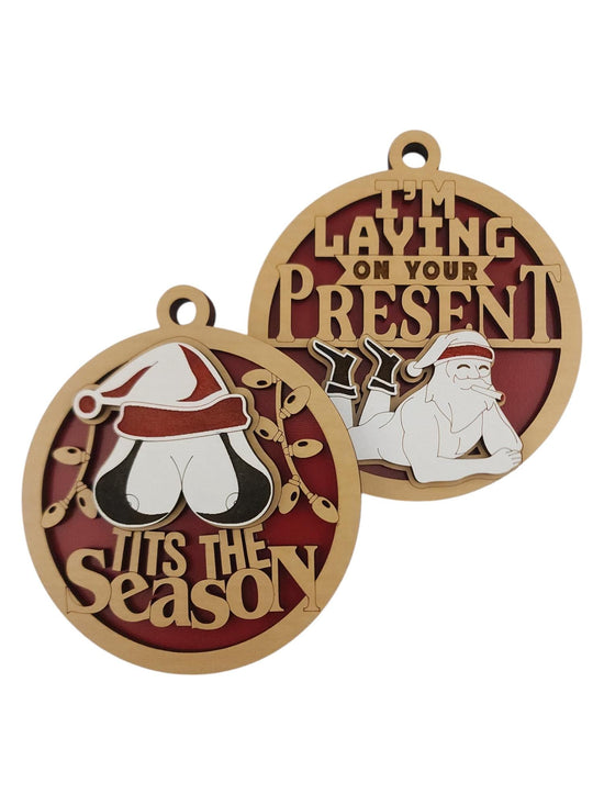 I'm Laying On Your Present Ornament