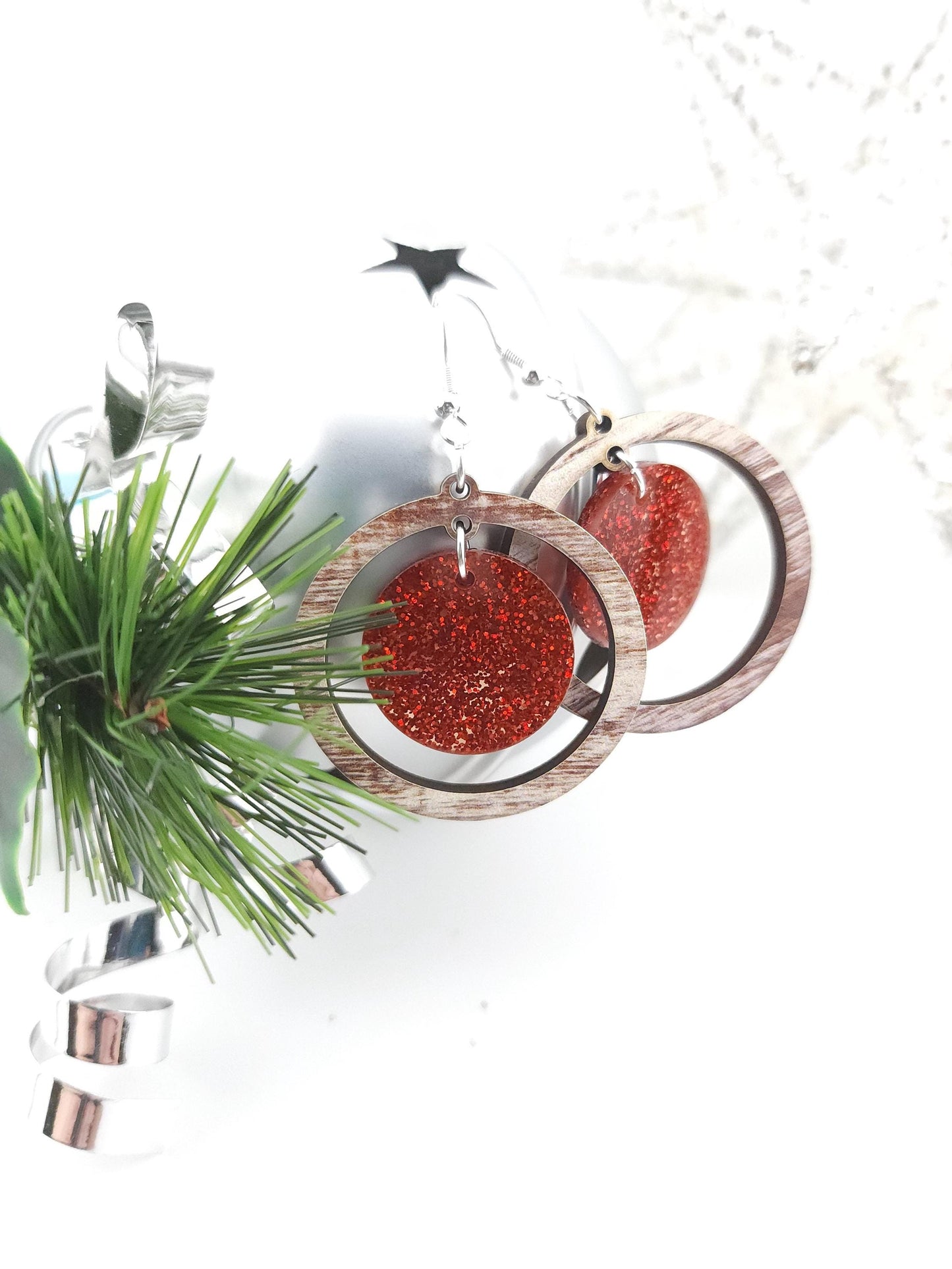 Walnut & Rudolph Red Sparkle Earrings