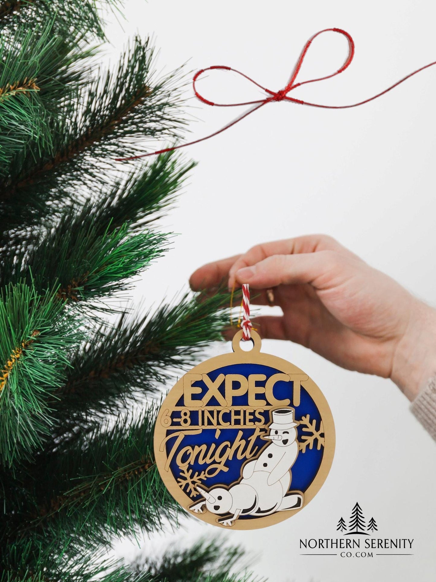 Expect 6-8 Inches Tonight Ornament