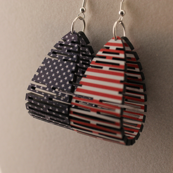 Stars & Stripes Living Hinge Earrings (reversible)